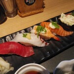 かんきち - 麺定食の握り寿司