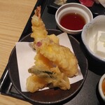 かんきち - 麺定食の天ぷら