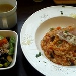 TRATTORIA Ciao Gigio - 或る日の日替わりランチ（生ハムと野菜のリゾット）（他コーヒー付）　945円