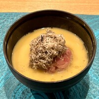 日本料理秀たか - 松坂牛サーロイン、サマートリュフ、玉蜀黍と蕪のスリ流し