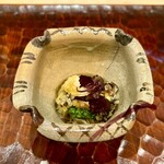 日本料理 かしづき - 赤鮑の天麩羅　赤鮑の肝を和えた素麺