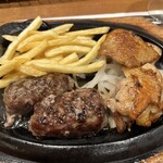 Buronko Biri - 炭焼きがんこハンバーグと阿波尾鶏ステーキ（1980円）ブロンコセット付