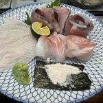 Tsukidi Kagura Zushi - カレイ、ヒラマサ、鯛のお刺身