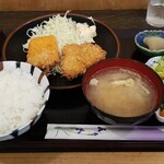 Sasayama - 一口カツとエビカツ定食