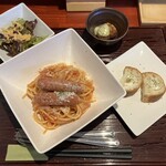 KITCHEN RYU - ソーセージグリルをのせたナポリタン