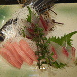 三好弥 - 刺身3点盛り　鮪　飛魚　真鯛