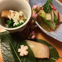 東京 芝 とうふ屋うかい - 八寸三品  春の息吹