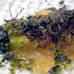 Chilled "whole eggplant" with summer jelly and luxurious caviar