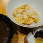 てんぷら 下村 - 天バラ、赤出汁、香の物