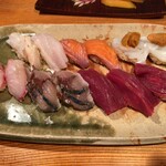 千ふく - 鮨(本鮪・烏賊雲丹・トキシラズ・太刀魚・イサキ・鯖)