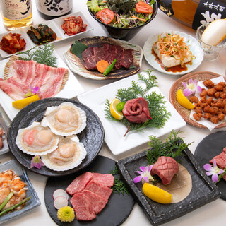 上質な肉の豊富コースと完全個室で至福の一時を。