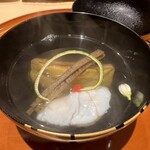銀座 しのはら - 賀茂茄子 キジハタ 牛蒡のお椀
