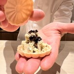 銀座 しのはら - オリーブアイス&ジャムとフォアグラの最中