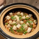 銀座 しのはら - 帆立と桜海老の土鍋ご飯