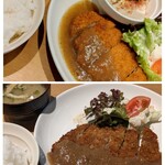 社 - (上)奴とんかつ 650円　(下)とんかつ 700円