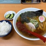 原点 天川店 - 中華そば480円+小ライス120円
