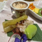 すし 福寿 - フキ土佐煮、タコ柔らか煮、そら豆蜜煮！