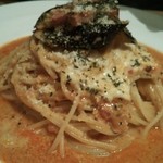 NOVE - 三種のチーズとナスとベーコンのトマトクリーム。。