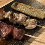 Sumibi Yakitori Gochi - Liver, Negima, Tsukune with Shiso