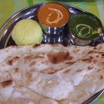 ほうれん草とチキンカレー＆小エビカレー