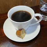 キッチン ブルー グローブ - ホットコーヒーのアップ