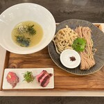 MENSHO - 202406  挽き立て小麦麺ともち餅麺の弍色つけ麺