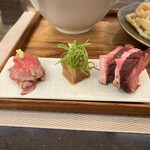 MENSHO - 202406  挽き立て小麦麺ともち餅麺の弍色つけ麺