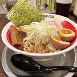 自家製太打麺 勢拉 稲毛店 - ☆油そば　味玉　角切りシナチク　旨煮豚　ねぎ　魚粉　のり