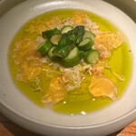 トムクリオーザ - 毛蟹の冷製フラン　グリーンアスパラガス　ホワイトバルサミコ酢