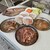 テレビ塔が見えるビアガーデン - 料理写真:ラムジンギスカン、鶏ジンギスカン、豚ジンギスカン、野菜盛り、北海道 礼文島ほっけ干物、ホタテ方貝