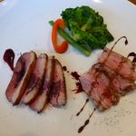 トラットリア・アルベロ - 鴨のロースト、牛フィレのフライパン焼(2014/03/15撮影)