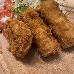 とんかつ 新宿さぼてん - 料理写真:チーズアスパラ！旨し！　左がひと口ヒレカツ！