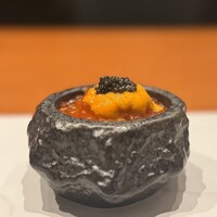銀座 個室 蟹料理 わだつみ - かにといくらと雲丹とキャビアの小盆