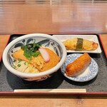 DEN - きつねうどん(冷),いなり,鳥ささみ天