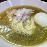 ヌードル＆スパイスカレー 今日の1番 - 限定セットの，かけそば(煮干) ※玉子は店主からのサービス！