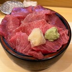 大和水産 三河島店 - ミックス丼(赤身と中トロ)しかも大盛り