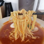 鶏×麦 らら - 麺は食べ応えの有る中太ストレート麺です！