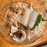 すし おおまさ - シャコ、イカ刺し盛り