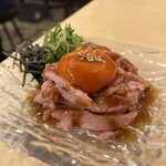 Abeno Sakaba - レアロース豚ハムユッケ