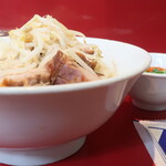 ラーメン二郎 - 汁なし半分＋青ネギうずら