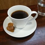 キッチン ブルー グローブ - ホットコーヒーのアップ