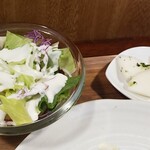 キッチン ブルー グローブ - さらだ、お新香のアップ