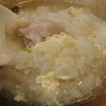 炭火焼鳥 おんどり - 鶏出汁の玉子雑炊