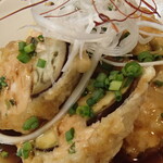 炭火焼鳥 おんどり - 秋ナスとつくねの挟み揚げ
