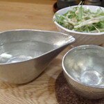 炭火焼鳥 おんどり - 高千代 扁平精米辛口本醸造　選べるお通し ゆで鶏と水菜の柚子マヨネーズポン酢和え