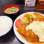 竜宮ラーメン - チキン南蛮定食