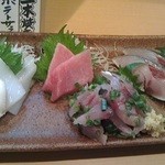 焼酎と手しごと料理の店　まさや - 140313新潟　まさや　刺身盛り合わせハーフ1,200円