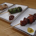 炭火焼鳥 おんどり - レバー、ささみしそ巻き、もも