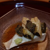 筒井 清寂 - 胡麻豆腐と蒸し鮑