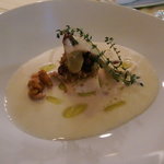 リストランテ ラ チャウ - バッカラの白ワイン風味．地中海の香りをのせて．軽いポテトのソース